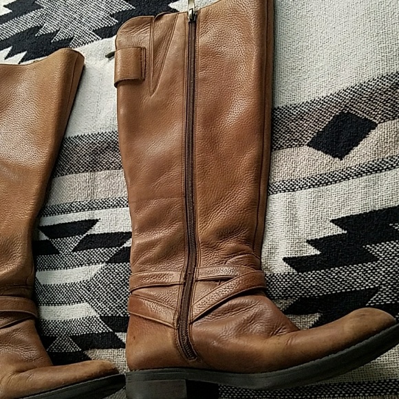 Enzo Angiolini Brown Leather Riding Boots - Picture 3 of 8
